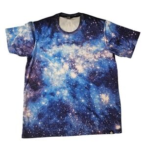 INTO THE AM Shirt Mens XL Blue Galaxy Space Graphic Long Sleeve T-Shirt Tee